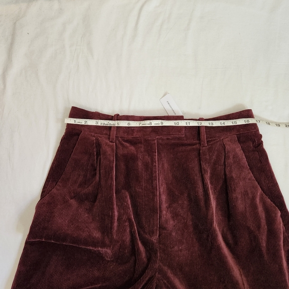 Banana Republic nwt Rivoli wide leg corduroy pants maroon size 12 short 12s - Picture 10 of 13